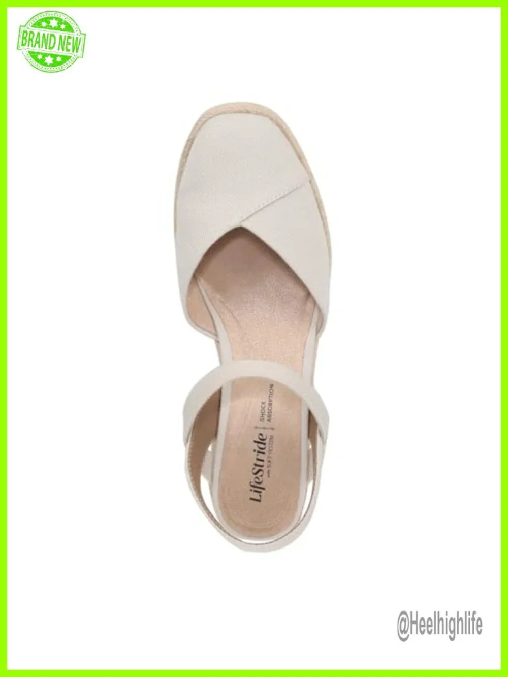 LifeStride Pilar Espadrille Wedge Sandals Fabric Upper Slip On Comfort Shoes